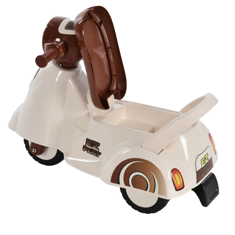 White Baby Toddler Ride-On Balance Car with Lights and Music