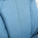 Blue Linen Fabric Office Chair with Adjustable Height and Swivel Wheels