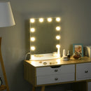 White Hollywood Vanity Mirror with 12 Dimmable LED Bulbs