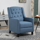 Deep Blue Wingback Recliner Chair with Leg Rest