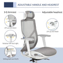 Grey Mesh Office Chair with 360° Rotation & Adjustable Features