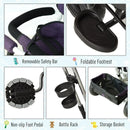 Purple Kids Sun Canopy Tricycle Stroller with Handle