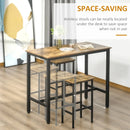 Rustic Brown Industrial Bar Stools, Set of 2 Kitchen Breakfast Chairs with Footrest