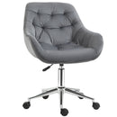 Dark Grey Velvet Ergonomic Office Chair with Adjustable Height and Support