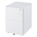 Steel 3-Drawer Rolling Filing Cabinet for A4, Letter, Legal Files - Black
