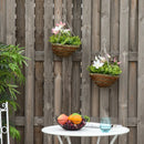 Set of 2 Purple Artificial Clematis Hanging Planters