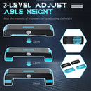Adjustable Aerobic Step Board Set, 3 Heights, Nonslip Exercise Steppers