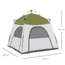Green 4-Person Automatic Pop-Up Camping Tent