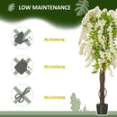 Realistic White Wisteria Tree Faux Plant - Indoor/Outdoor Decor, 160cm