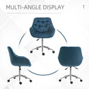 Blue Velvet Ergonomic Office Chair with Adjustable Height and Support