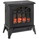 Black Electric Fireplace Heater with LED Flame Effect