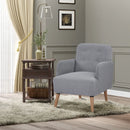 Light Grey Upholstered Armchair with Birch Wood Legs