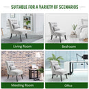 Grey Fabric Upholstered Single Tub Chair with Pillow and Solid Wood Legs