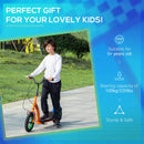 Orange Kids Kick Scooter with Adjustable Height and Dual Brakes