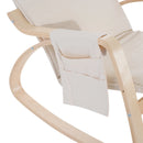 Adjustable Rocking Lounge Chair with Footrest and Pocket - Cream White