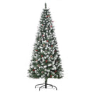 6FT Green Artificial Christmas Tree with Red Berries and Pinecones