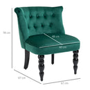 Green Velvet Wingback Accent Chair with Wooden Legs