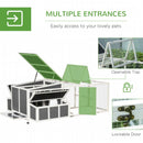 Large Chicken Coop Rabbit Hutch with Run - Grey, 225x147x85.5cm