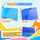 Kids 4-in-1 Inflatable Bouncy Castle with Double Slides, Trampoline, Pool, and Climbing Wall - Blue