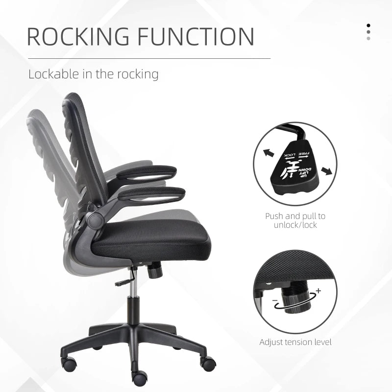 Black Mesh Office Chair with Lumbar Support & Adjustable Height