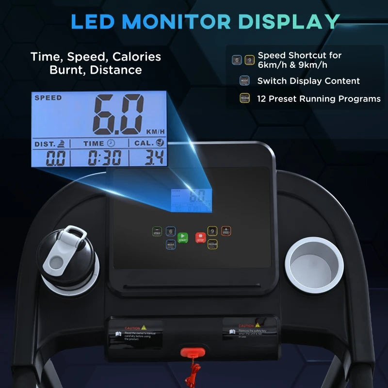 Black Electric Treadmill with LED Display