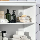 White 4-Door Glass Storage Cabinet with Adjustable Shelf