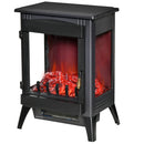 Black Electric Fireplace Stove with LED Flame Effect