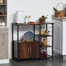 Industrial Metal Storage Shelf with Cabinet - Black
