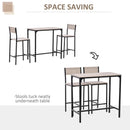 3-Piece Industrial Oak Tone Table Stool Set
