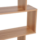 Maple Wood S-Shaped 6-Shelf Room Divider Bookcase