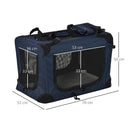Foldable Pet Carrier for Small Pets - Portable Soft-Sided Travel Crate, Dark Blue