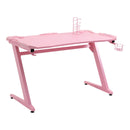 Carbon Fibre Gaming Desk, Pink, Gamer Workstation with Accessories