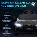 12V BMW M4 Licensed Kids Car - Black with Remote Control & LED Lights