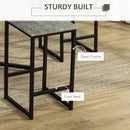 Grey Concrete Effect 5-Piece Square Bar Table Set with Stools