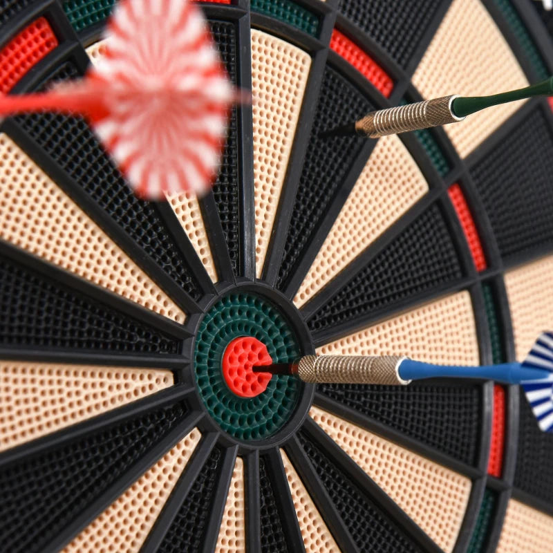 Electronic Hanging Dartboard Set - LED Score Display - 27 Games - 202 Variations - 12 Soft Tip Darts - Black