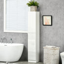 White Tall Bathroom Storage Cabinet with Adjustable Shelves