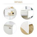 White Modern Dressing Table with Mirror and Storage