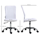 White Mesh Office Chair with Adjustable Height and Swivel Wheels