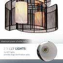 Modern Black Flush Mount Ceiling Light Fixture for Hallway & Dining Room