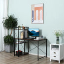 Rustic Brown and Black Reversible Computer Desk with Storage Shelves