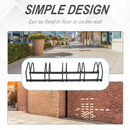 Black Bike Storage Rack - Wall or Floor Mount Bicycle Stand (5 Racks)