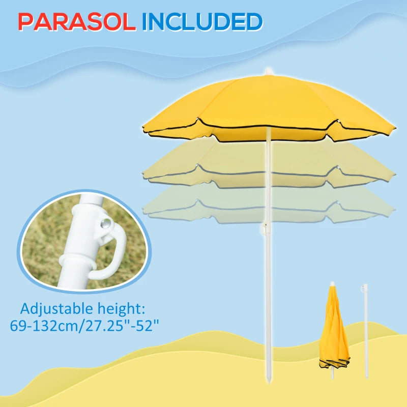 Multicoloured Sand & Water Table Set with Adjustable Parasol