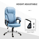 Blue Linen Fabric Office Chair with Adjustable Height and Swivel Wheels