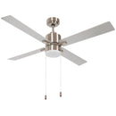 Silver & Natural Tone LED Ceiling Fan with Reversible Blades