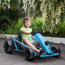 Blue Electric Drift Go Kart for Kids, 2 Speed Ride-On Racing Toy