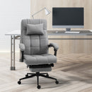 Light Grey Ergonomic Office Chair with Footrest and Armrests
