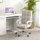 Beige Ergonomic Massage Office Chair with Heat and Footrest