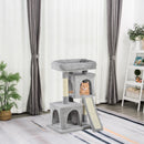 Grey Cat Scratching Post Tower for Indoor Cats - 83cm