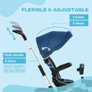 Blue Kids Tricycle with Rotatable Seat & Adjustable Push Handle