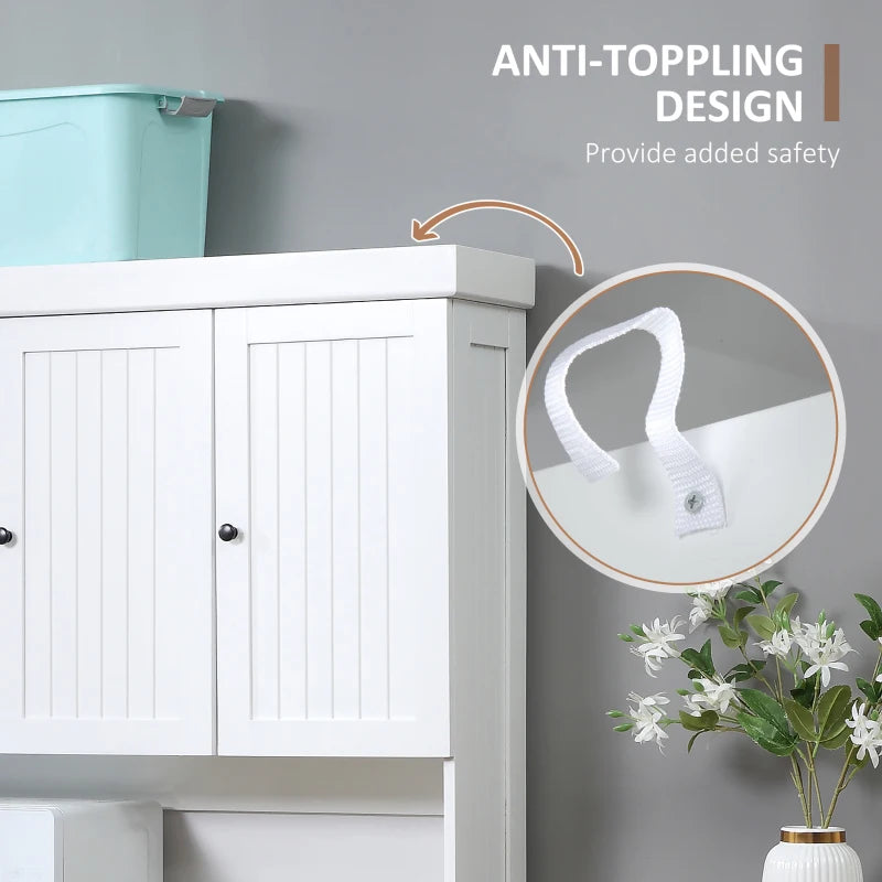 Modern White Kitchen Storage Cabinet with Countertop, Drawer, and Doors